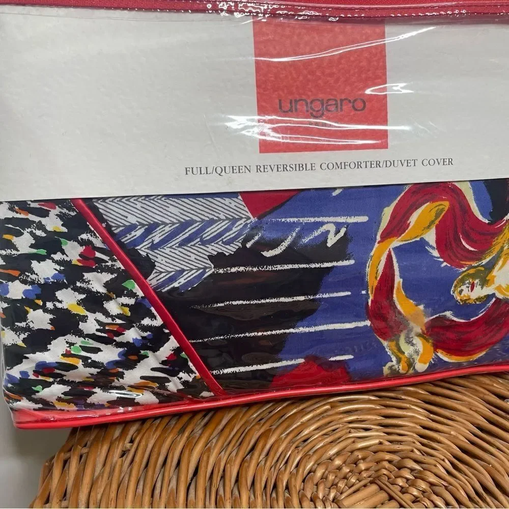NEW Ungaro Paris Retro 70s 80s Sealed Full / Queen Reversible Bed Duvet Cover